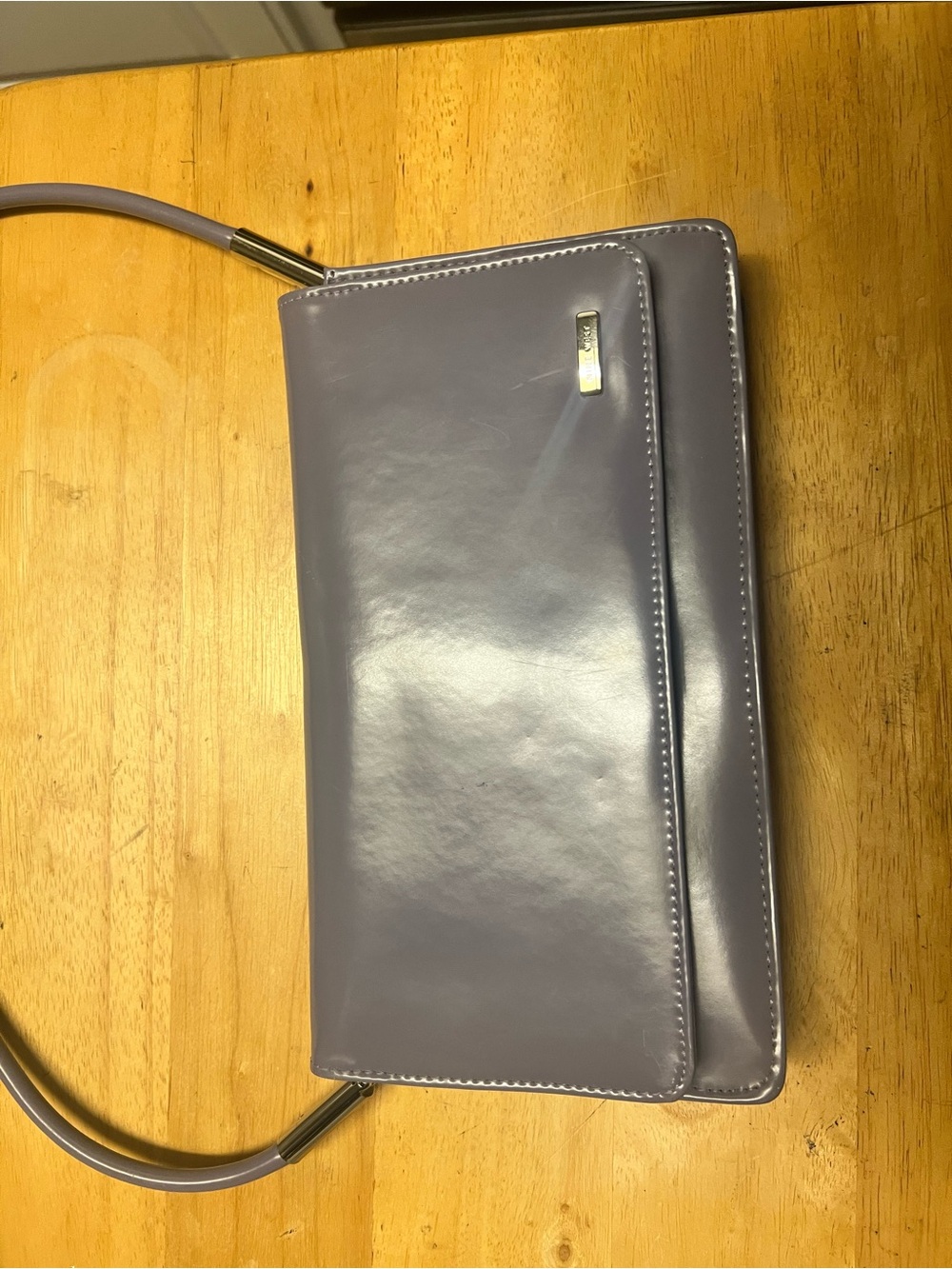 Leather Crossbody Bag in Lavender Gray